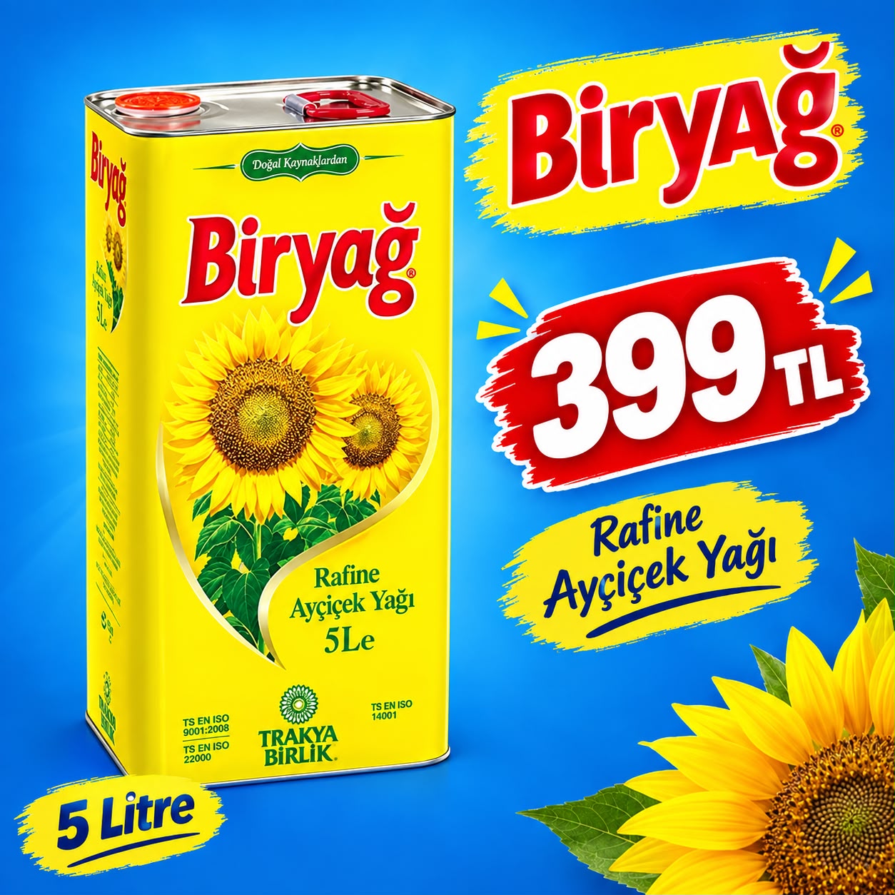 Bir Yağ 2 adet 3 Litre