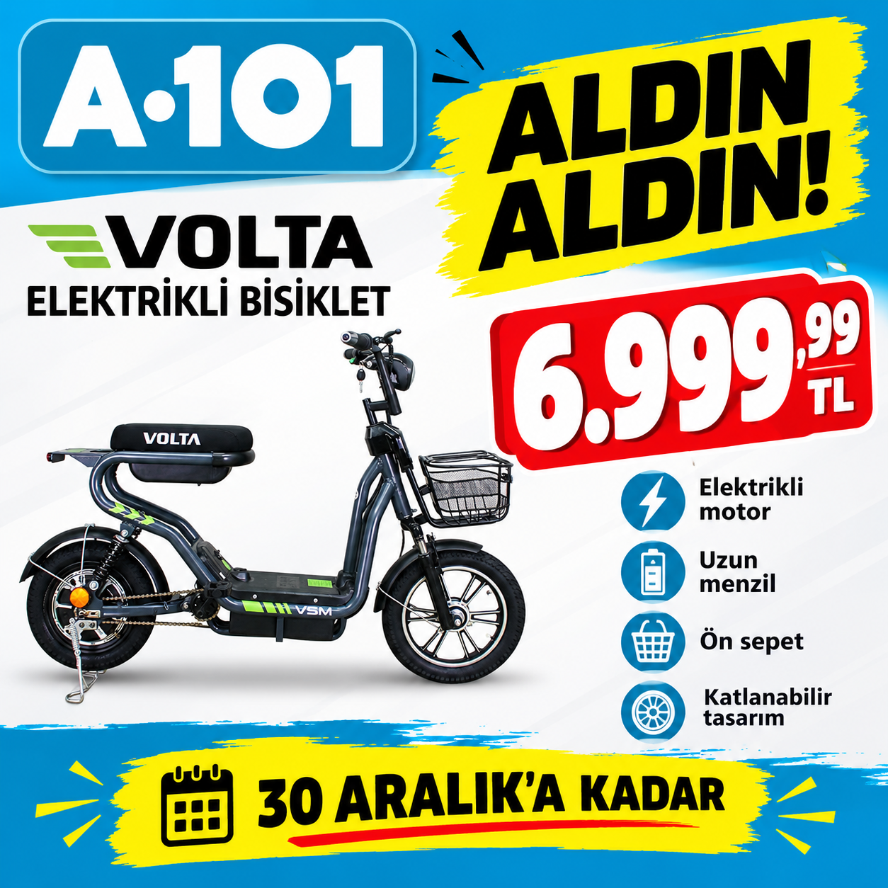 Volta Vsm 249 Kw Elektirikli Bisiklet Ehliyet Istemez